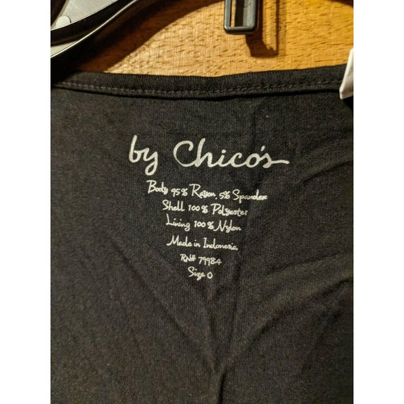 Chicos Tank Top Size 0 Small Black Sequins Silver Womens - Picture 2 of 3